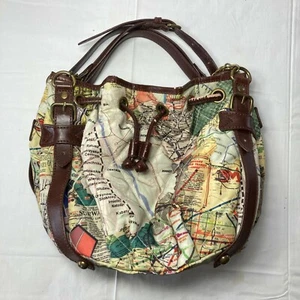 Sydney Love NYC Purse City Maps Transit Subways Handbag Quilted Nylon HAS WEAR - Picture 1 of 11