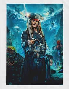 JOHNNY DEPP Original Autogramm 21x28 Großbild Top Portrait Fluch der Karibik - Bild 1 von 2