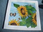 Signed WATER COLOR~ SUNFLOWERS & BUGS~Z  MARISA~Shrink wapped