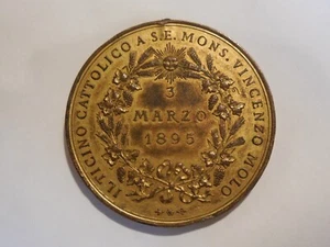 Svizzera medaglia Vincenzo Molo vescovo Lugano Ticino 1895 45mm - Picture 1 of 2