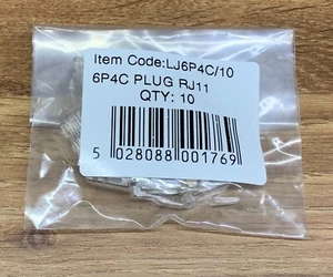 10x Kauden RJ11 6p4c Crimp Stecker Enden ADSL VDSL Kabel Verbinder Telefon Cat3 - Bild 1 von 2