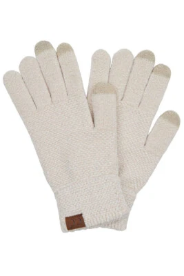 Guantes suaves cálidos de invierno de chenilla ecológicos exclusivos de C.C para mujer color liso Foto 1 de 4