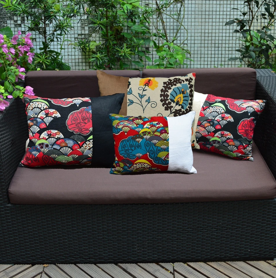 Funda de almohada/funda de cojín de lino de diseño de pintura de arte oriental SNxx*tamaño personalizado Foto 1 de 1