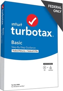 TurboTax Basic Federal + Efile 2020 Mac Windows *NEW, SEALED* - Picture 1 of 1