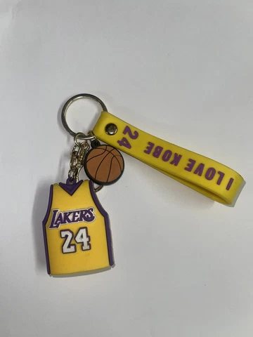Kobe Bryant Black Mamba Lakers Keychain  #24 #8 Yellow & Purple (New) Cover