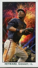 2010 TRISTAR Obak Mini T212 Green #18C Jason Heyward Image VAR /25