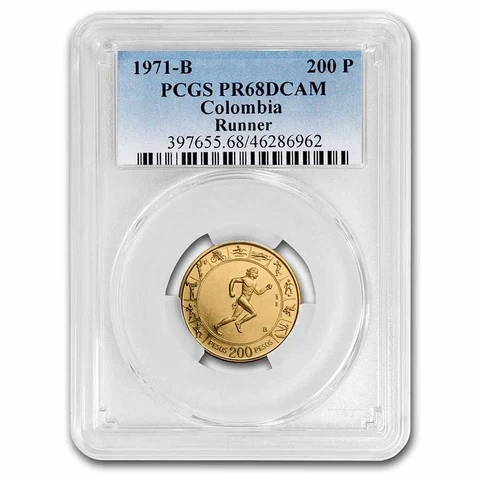 1971-B Colombia Gold 200 Pesos Pan Am Games PR-68 DCAM PCGS - SKU#262347 Cover