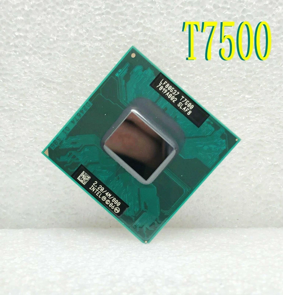 Intel Core 2 Duo T7500 CPU  2.2 GHz SLAF8 Dual Core Processor 35W Socket P - Image 1 of 4
