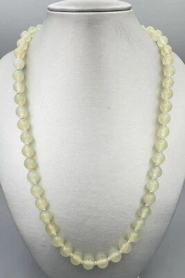 Collar anudado a mano vintage chino broche de plata vidrio de Pekín color jade verde Foto 1 de 4