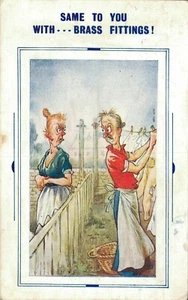 Comic Postcard Same to You with Brass Fittings B27 - Picture 1 of 2