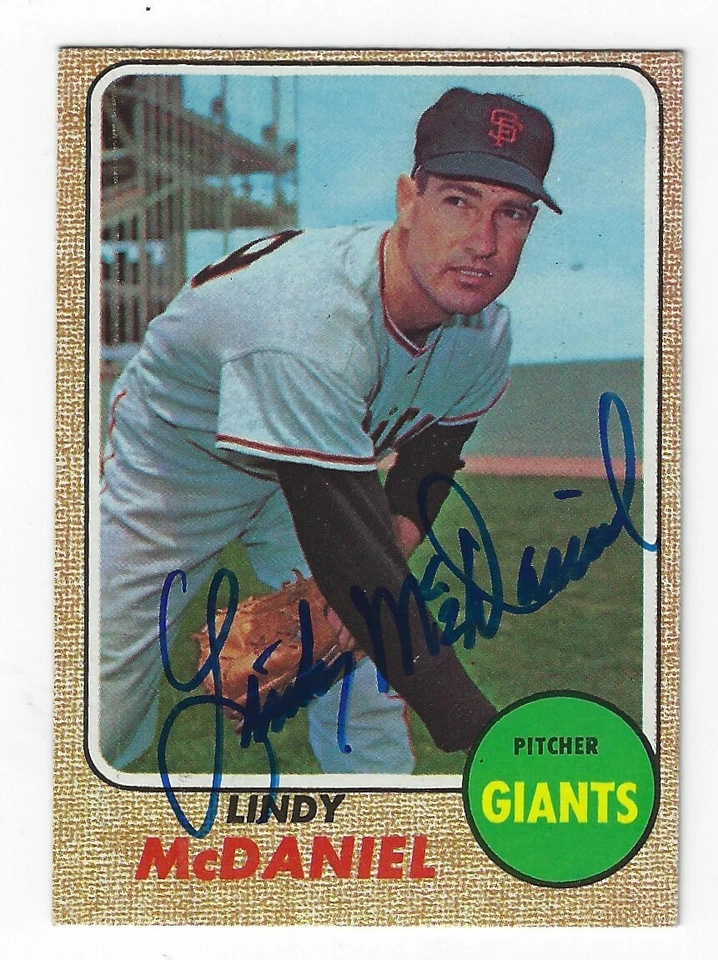 Autographed  Lindy McDaniel  San Francisco Giants 1968 Topps Card, #545 - w/COA - Image 1 of 1
