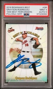 2018 Bowman Best Grayson Rodriguez Best Performers 98BP-GR PSA 9 Auto 9 Rookie - Picture 1 of 2