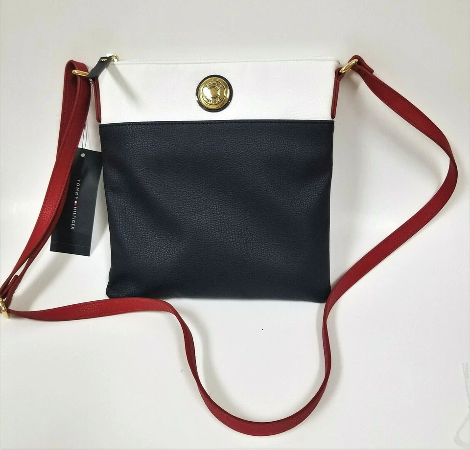 Tommy Hilfiger Women Red/navy/white Logo Faux Leather Crossbody Bag
