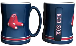 Boston Red Sox Coffee Mug 14oz Sculpted Relief Team Color - Picture 1 of 1