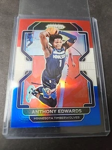 2021-22 Panini Prizm Red White and Blue #37 Anthony Edwards Timberwolves - Picture 1 of 10