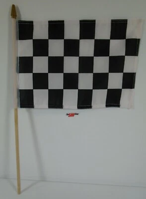 Carreras Blanco y Negro Cuadros Madera Bandera Coche de Carreras Indy 500 Brickyard 400 Foto 1 de 4