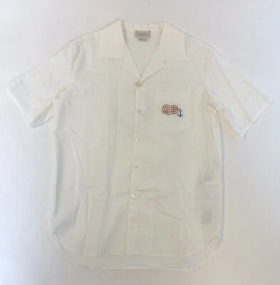 Gucci Boys White Cotton Interlocking G Dress Shirt 12 Women XS to S 591628 9072 - Image 1 of 4