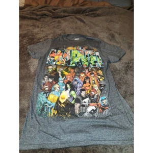 Marvel Mens Superhero Characters Graphic T-Shirt Gray Short Sleeve Crew Logo S - Picture 1 of 6