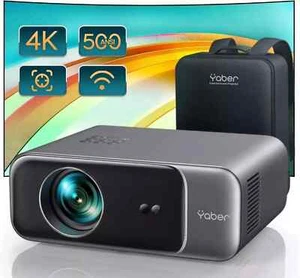 YABER PRO V9 WiFi 6 Bluetooth Projector, 600ANSI Lumens 1080P Portable Projector - Picture 1 of 7