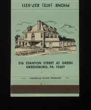 Década de 1960 Leo M. Bacha Funerária 516 Rua Stanton Greensburg Pennsylvania Westmoreland Co
