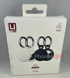 Urban Armor Gear UAG Soft AirTag Silicon Case DOT 4 Pack- (2 Black & 2 White) - Picture 1 of 5