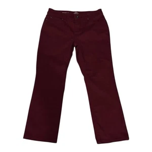 St. John's Bay Cropped Burgundy Straight Leg Jeans Womens 4 Petite Stretch Zip - Picture 1 of 4