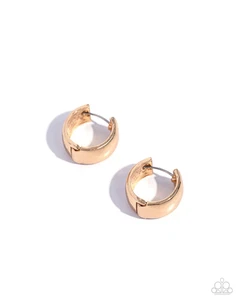 Paparazzi Signature Sheen Gold Hoops Hinge Earrings NWT - Picture 1 of 2