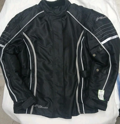 Womens Tourmaster Trinity Black Padded Lined Motorcycle Jacket Size L  - Image 1 of 4