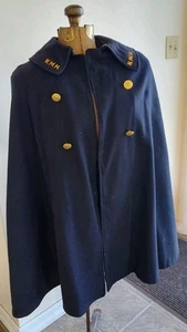 Antique Hospital Clothing Co. Nurse Nursing Cape Cloak 1950’s Era Blue Red Wool - Picture 1 of 6
