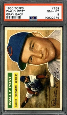 1956 Topps #158 Wally Post - PSA 8 - Image 1 of 2