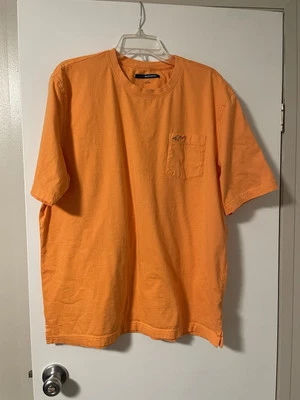 Greg Norman 男式 T 恤棉鲨鱼胸口袋 T 恤尺寸 XL 橙色 — 第 1/4 张图片