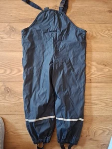 Childs Size 4-6 Years Waterproof Dungarees, Wet Play, Navy Blue, PU Coated - Picture 1 of 7