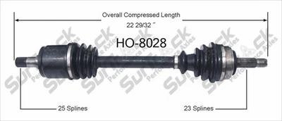 Eje de transmisión CV para Honda Civic, CRX 1984-87 delantero P Foto 1 de 4