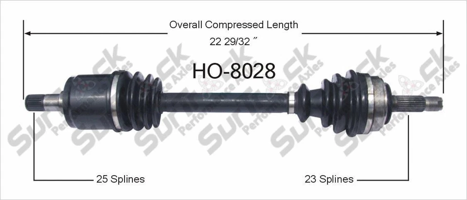 Eje de transmisión CV para Honda Civic, CRX 1984-87 delantero P Foto 1 de 4