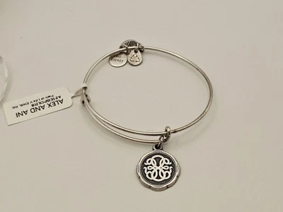  Alex & Ani Silver  " Path Of Life V  " Charm  Bangle  Bracelet ✨️ New - Image 1 of 4