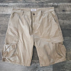LRG Cargo Shorts Mens 38 12" Khaki Tan Rip Stop Lifted Research Group - Picture 1 of 11