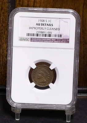 1908-S Indian Cent - NGC AU Details, improperly Cleaned (#60049-L) - Image 1 of 4