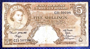 1961-63 BRITISH EAST AFRICA - 5 SHILLINGS - P#41 - EZSU7 - Picture 1 of 3