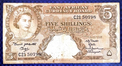 1961-63 BRITISH EAST AFRICA - 5 SHILLINGS - P#41 - EZSU7 - Image 1 of 3