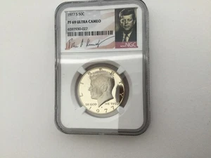 1977- S Clad 50c NGC PF 69 Half Dollar Kennedy Signed Proof - Picture 1 of 2