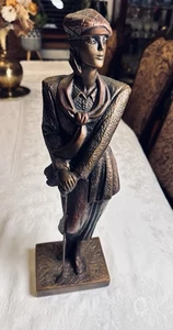 1990 Vintage Birdie Chalkware Sculpture/Statue/Bronze Brushed HEAVY 16.5” - Picture 1 of 10