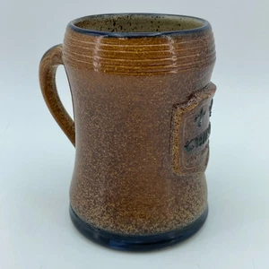 CHIMAY Trappist Beer Stoneware Mug Handmade Pottery Tavern Stein Signed 5" Brown - Picture 1 of 9