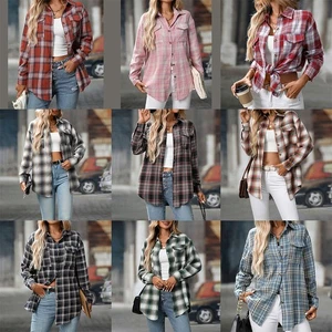Casual Women Shirt Comfortable Fit Lapel Design Polyester Fabric Retro Look - Picture 1 of 176