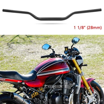 For Kawasaki Z900RS 2018-2025 1 1/8" Fat Handle Bar Low Rise Handlebar Black - Image 1 of 4