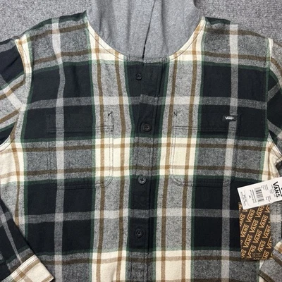NWT VANS Flannel Hoodie Lopes Boys XL Plaid Button Up Long Sleeve Outdoor Skater - Изображение 1 из 4