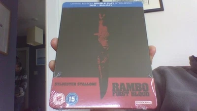 RAMBO : FIRST BLOOD  -  UK BLURAY STEELBOOK  -  NEW  /  SEALED - Image 1 of 2