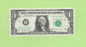 1963B ..UNCIRC $1 E 3210 1865 F .... 1963B $1 E-F REVERSE LADDER '3210' - Picture 1 of 2