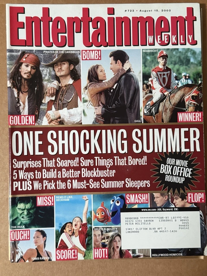 Entertainment Weekly Magazine Aug 19, 2003 Box Office Roundup-Keira Knightley  - Image 1 of 1