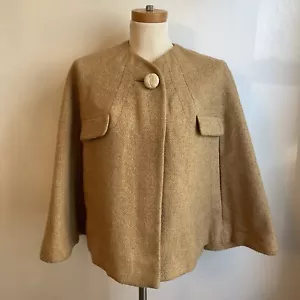 Vintage 1960s Colton Wool Cape Coat w Button Union Made USA Swing Small Medium - Picture 1 of 8