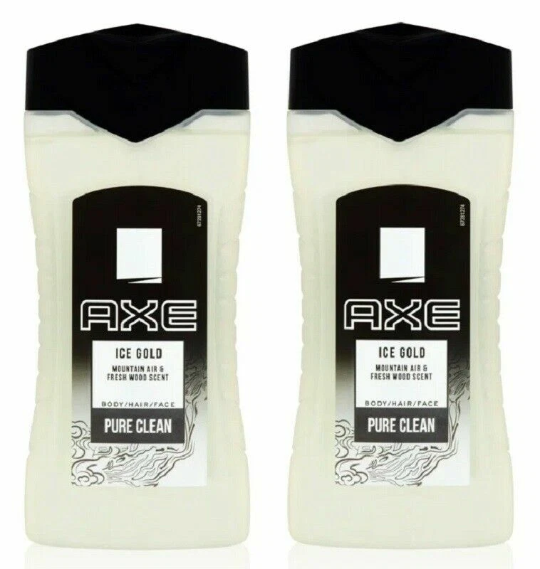 2 AXE ICE GOLD PURE CLEAN, BODY WASH / FACE / HAIR, Mountain Air, 13.5 oz RARE - Image 1 of 1